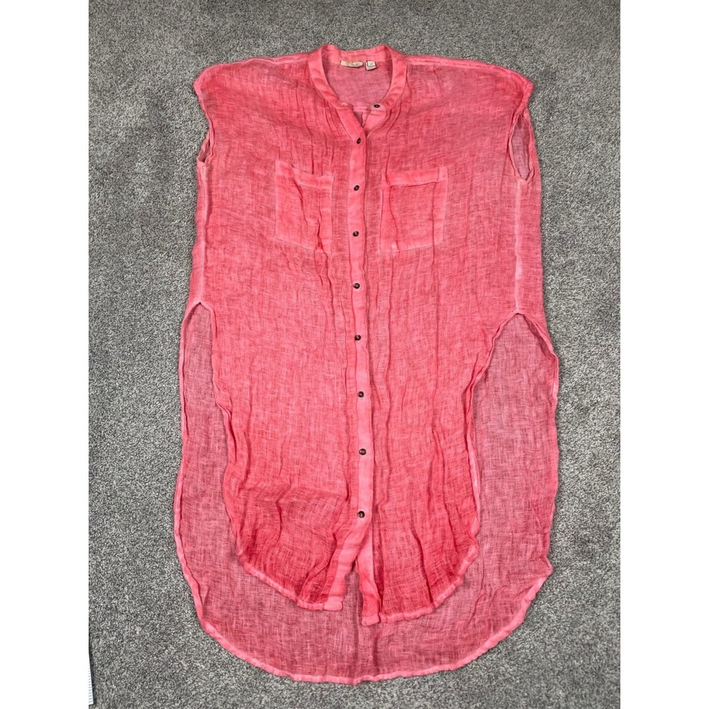 Holding Horses Shirt Womens XS Sheer‎ Button Down Tunic Boho Festival Hippie Top
